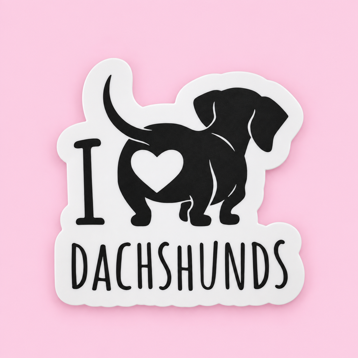 I LOVE DACHSHUNDS STICKER