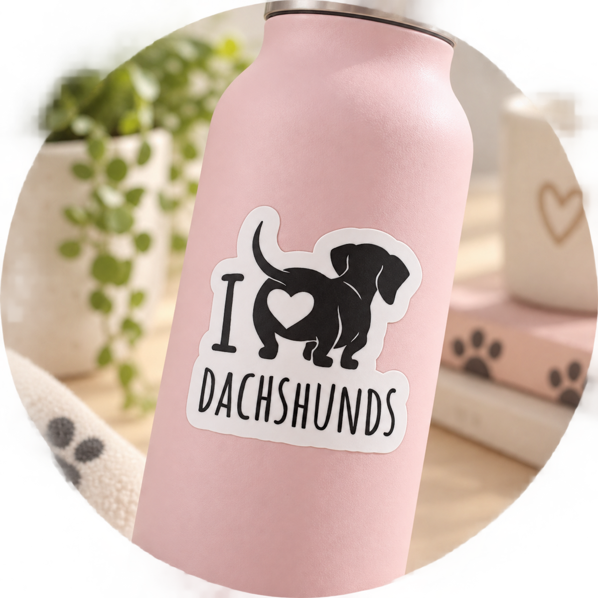 I LOVE DACHSHUNDS STICKER