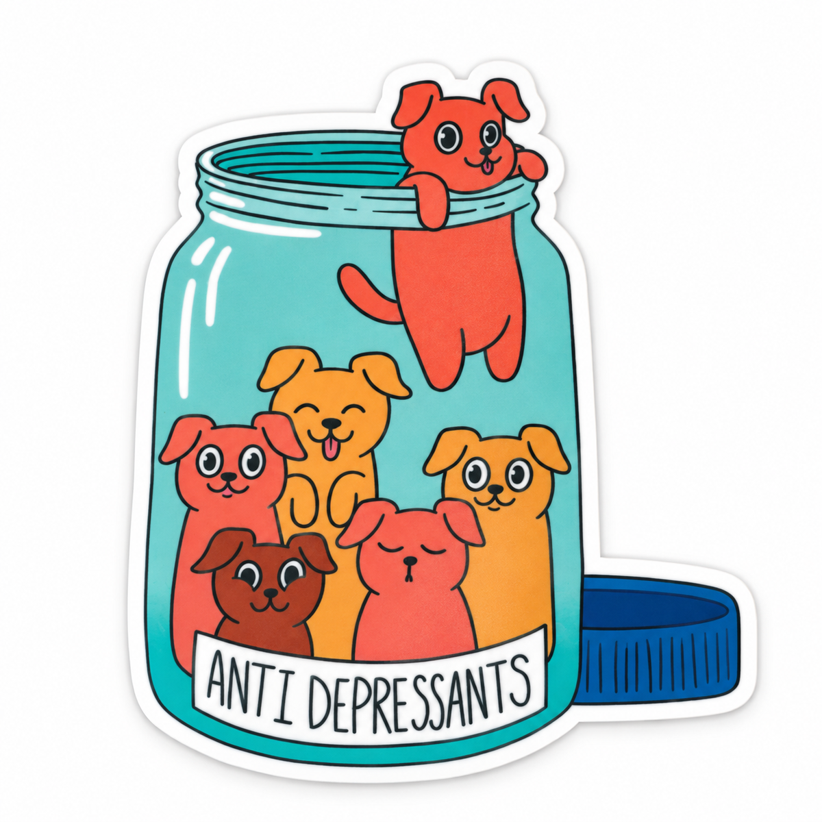 Jar of Puppies Sticker 🐶💙
