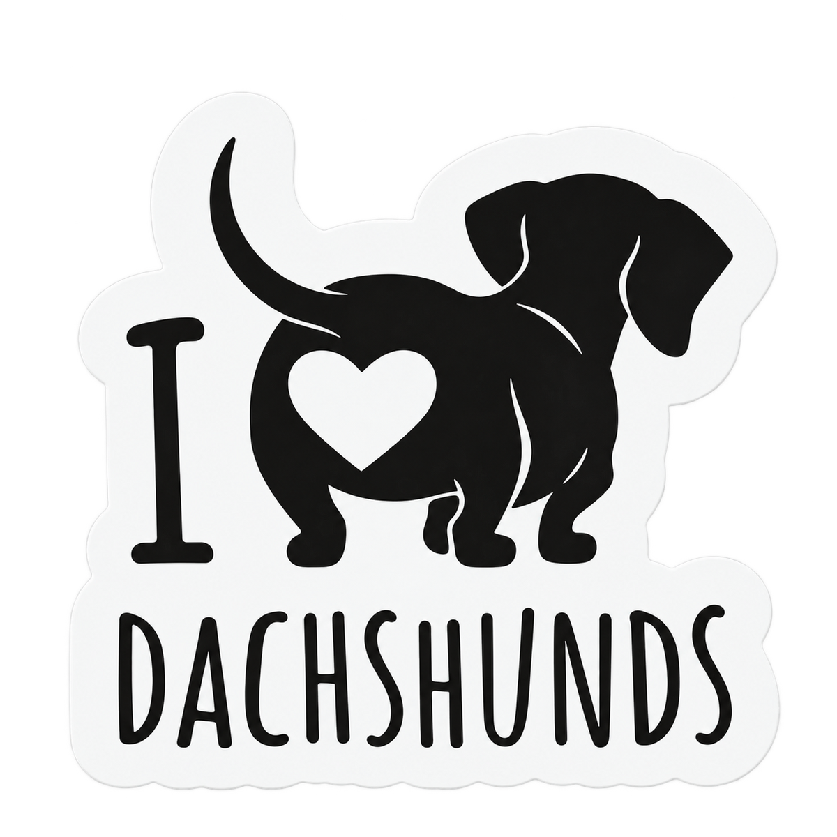 I LOVE DACHSHUNDS STICKER